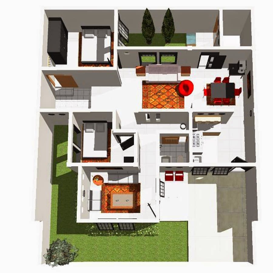 13 Inspirasi Desain Rumah Modern Kontemporer 6x12 Dengan 3 Kamar