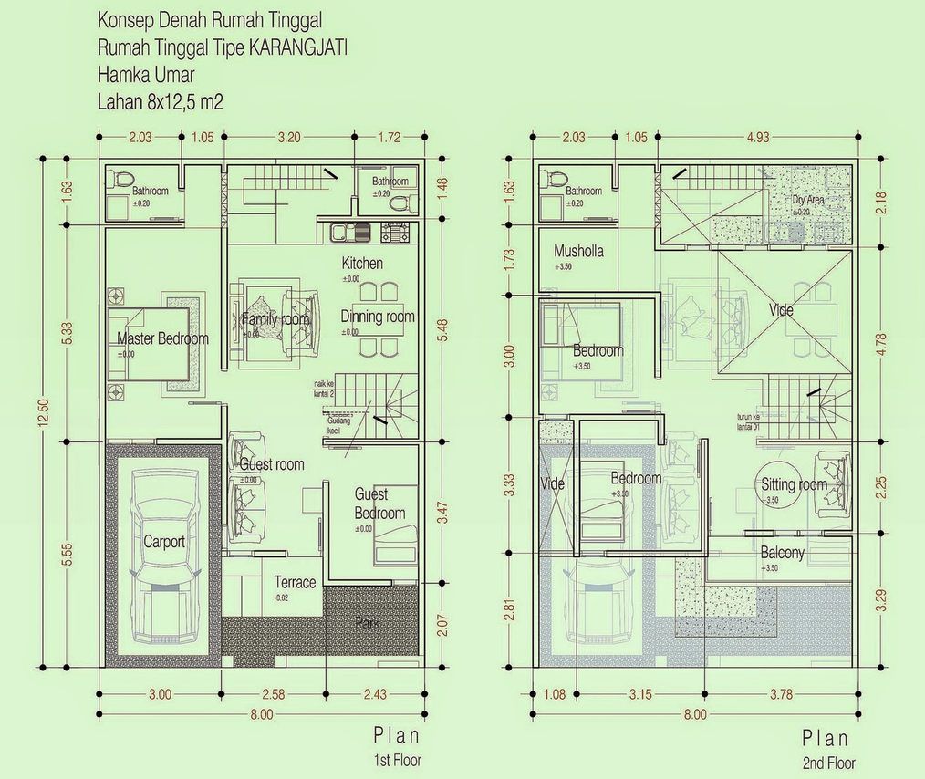 Desain Rumah Minimalis Modern 1 Lantai 4 Kamar Tidur Deagam Design