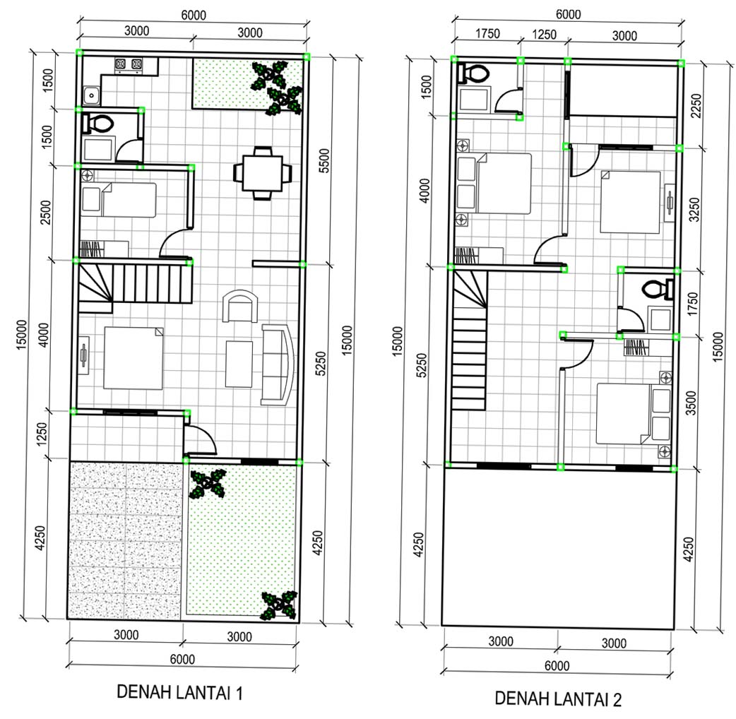 Desain Rumah Minimalis 2 Lantai Ukuran 6x8 Deagam Design