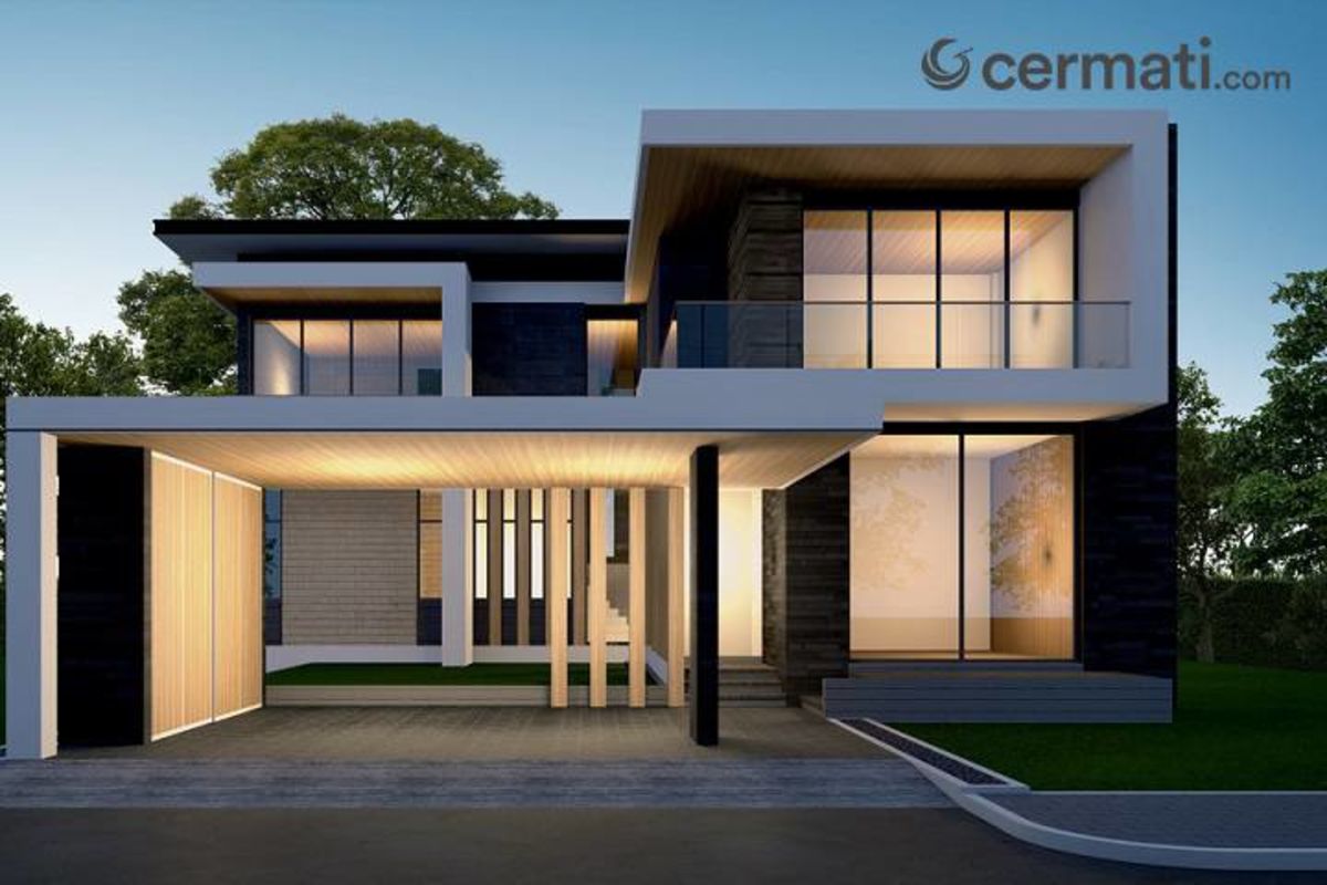 25 Gambar  Desain Model Rumah  Minimalis  Dua  Lantai  2022 Terbaru  dan Terlengkap Deagam Design