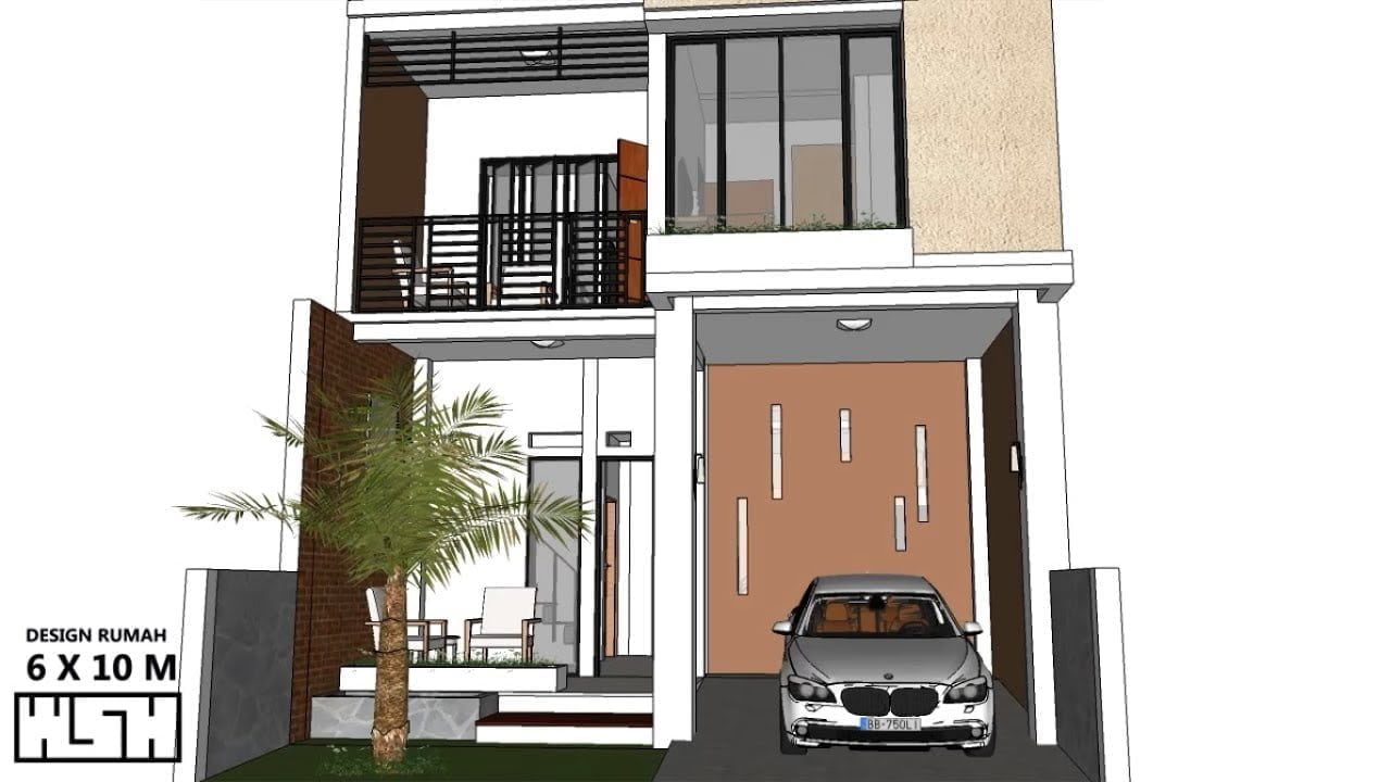 Desain Rumah  Minimalis  2  Lantai  Luas  Tanah  60M2  Deagam Design