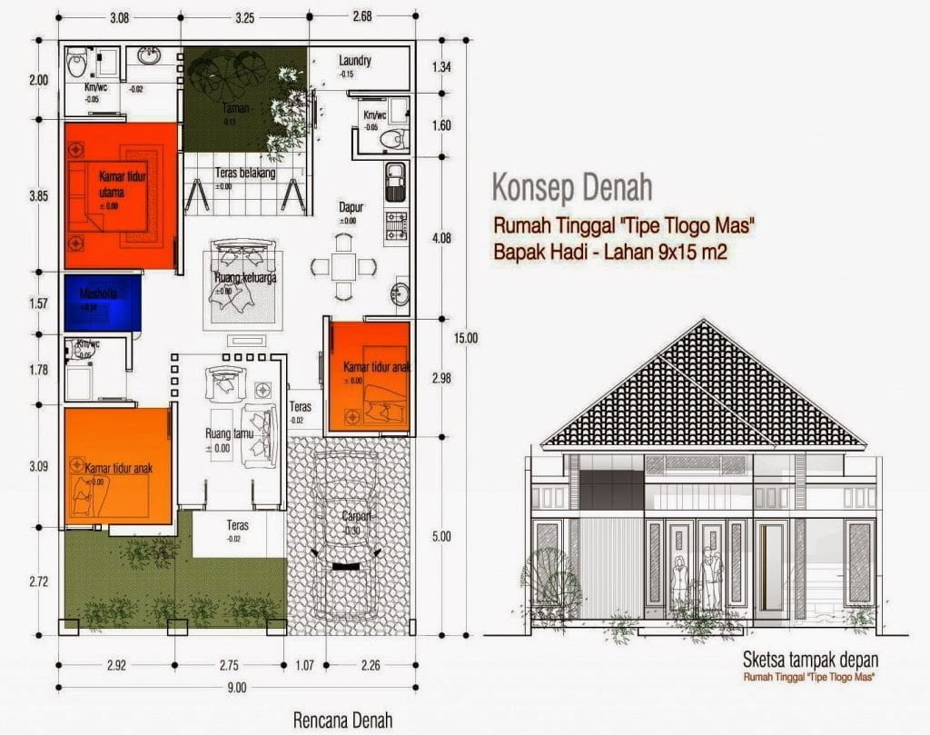 29 Trend Desain Rumah Minimalis Sederhana 6x10 Meter 3 Kamar 1 Lantai Paling Terkenal Deagam Design