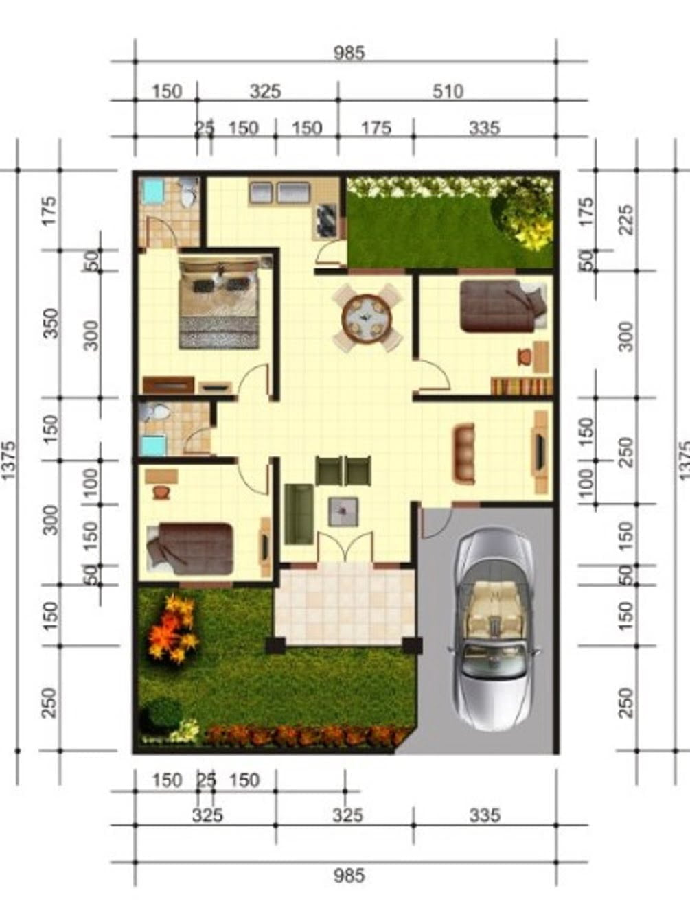 33 Ragam Desain Denah Rumah Minimalis 2 Kamar Tidur Ukuran 6X9 Paling Populer Di Dunia Deagam Design