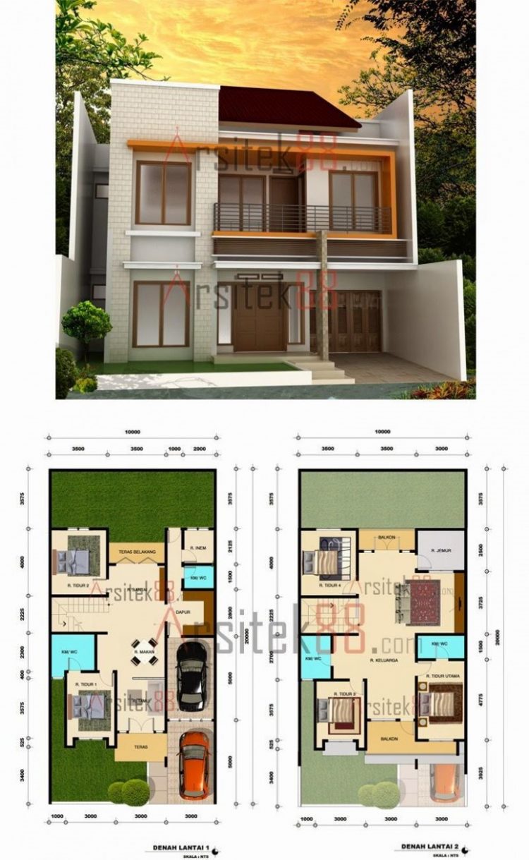 Desain Rumah Minimalis Modern Lantai Dua Deagam Design