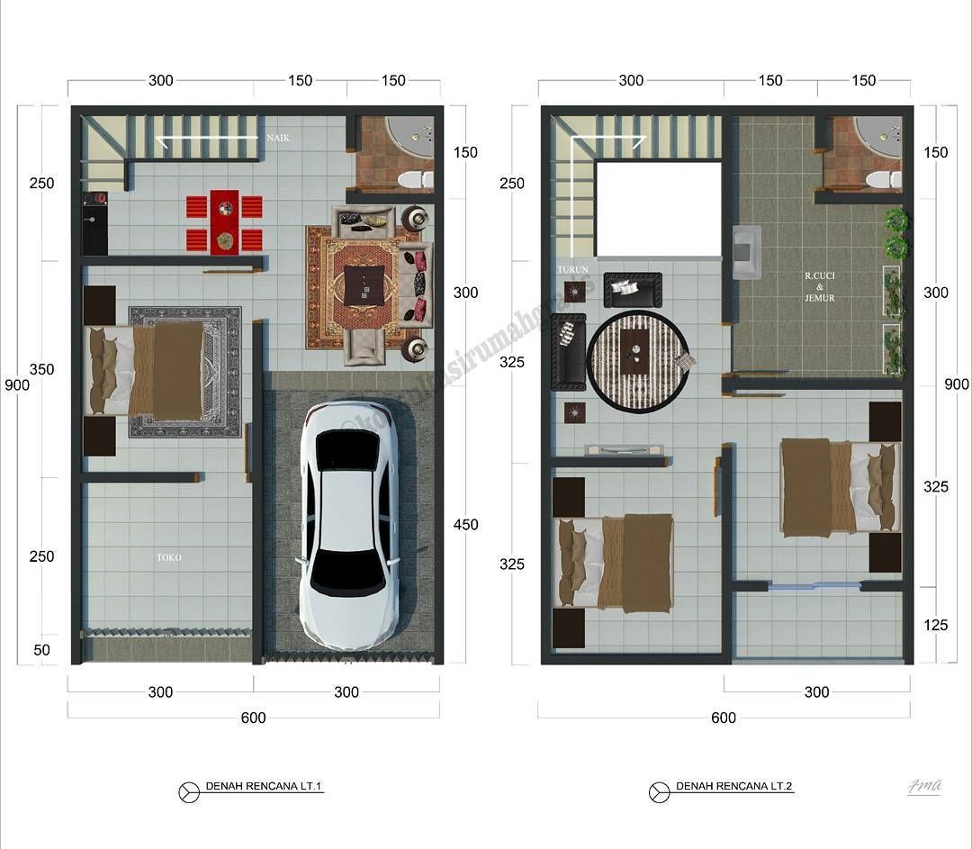 40 Foto Desain Denah Rumah Type 36 Yang Minimalis Yang ...