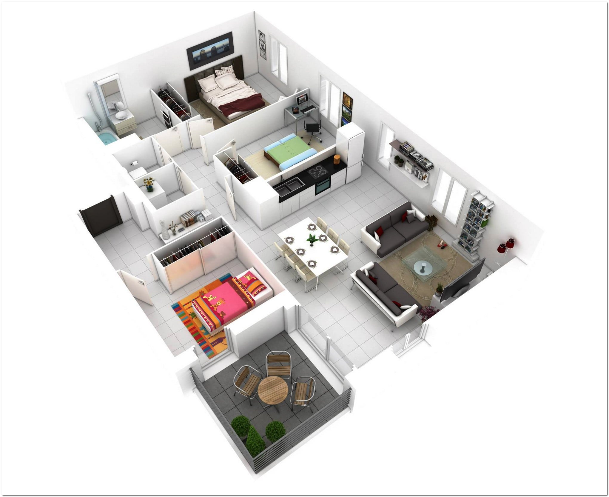 45 Ide Desain Rumah Minimalis Modern 1 Lantai 3 Kamar 3D Kreatif Banget Deh