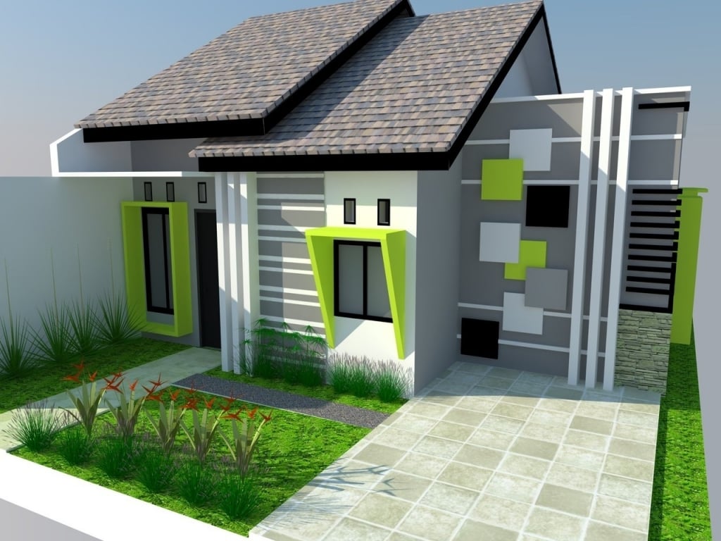 48 Contoh Desain Rumah Minimalis Sederhana Warna Hijau Terbaru Dan
