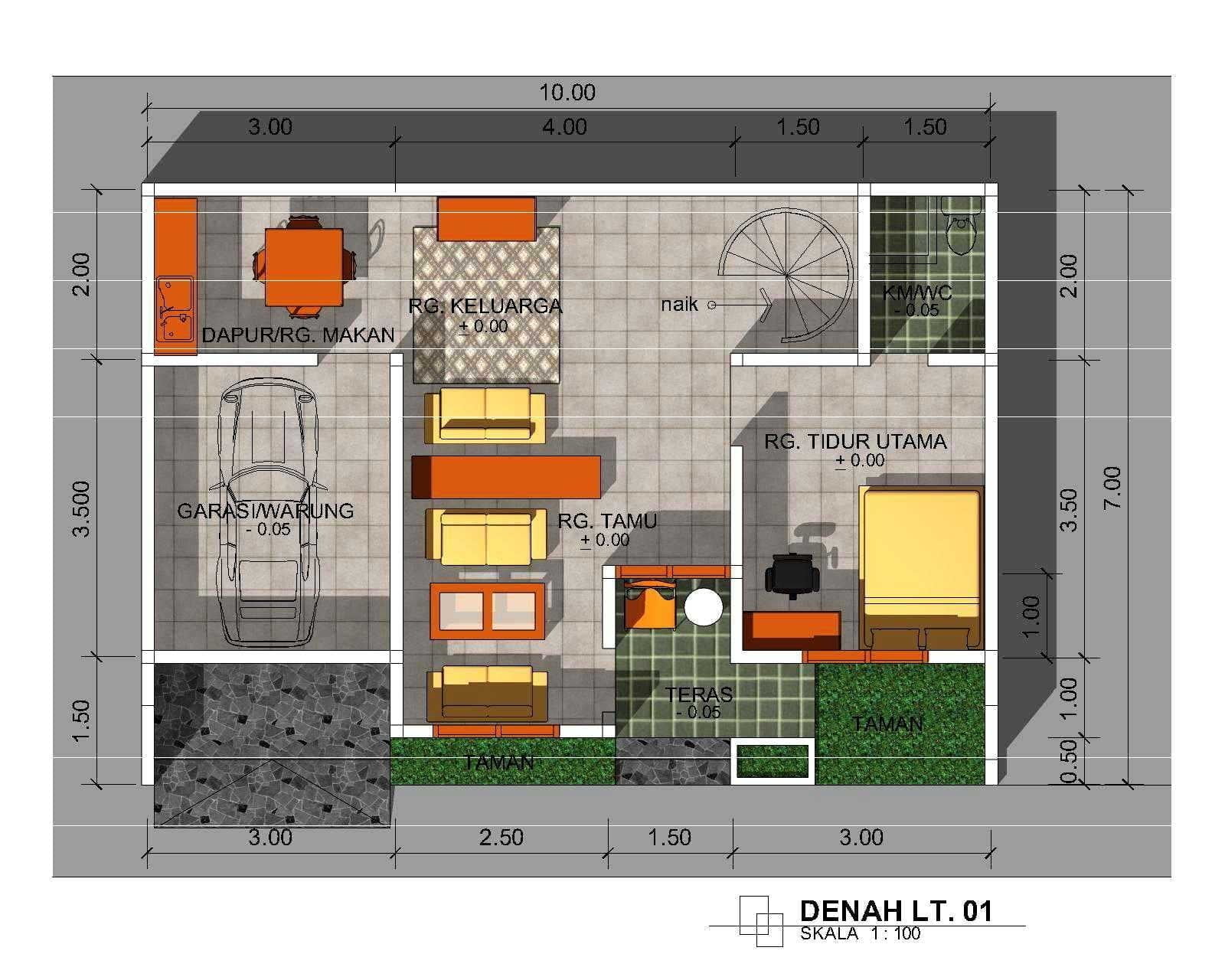 50 Arsitektur Desain Rumah Minimalis Modern 1 Lantai 2 Kamar