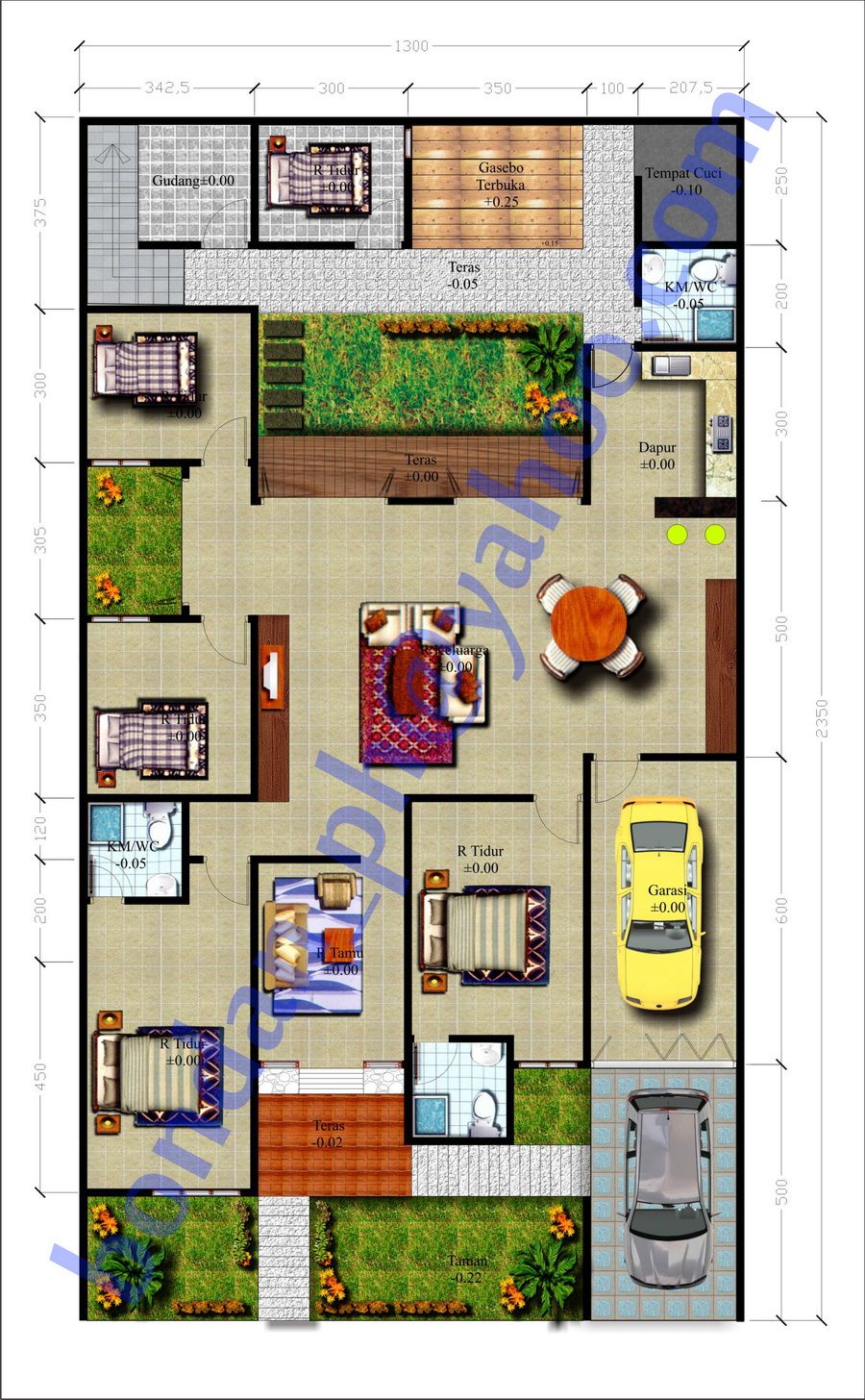 50 Model Desain Rumah Minimalis Ukuran 9X15 1 Lantai Paling Banyak di