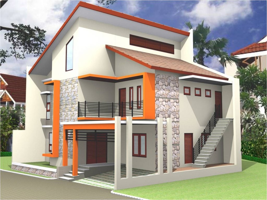 Desain Rumah Bertingkat Bagian Belakang