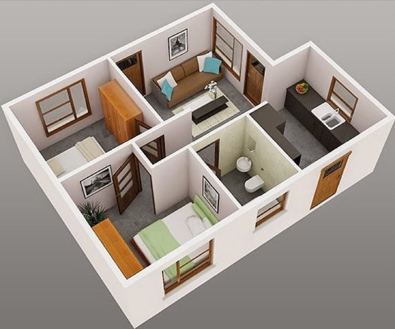 52 Contoh Desain Model Rumah Minimalis 2 Kamar Sederhana Paling Banyak di Minati
