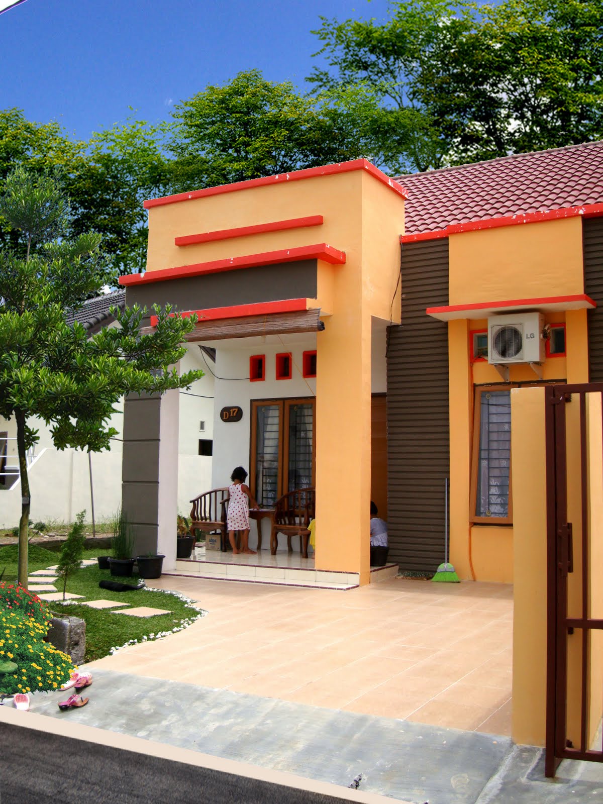Desain Rumah Minimalis Warna Orange - Deagam Design