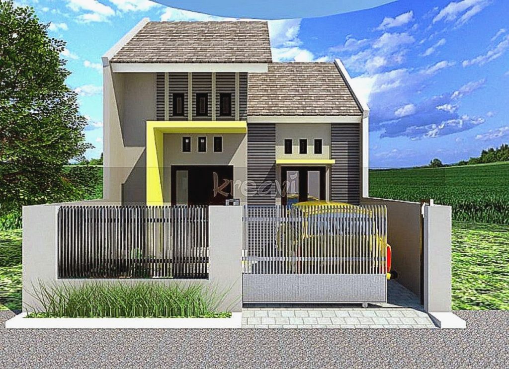 55 Contoh Desain Rumah Minimalis Atap Miring Sebelah Terbaru dan