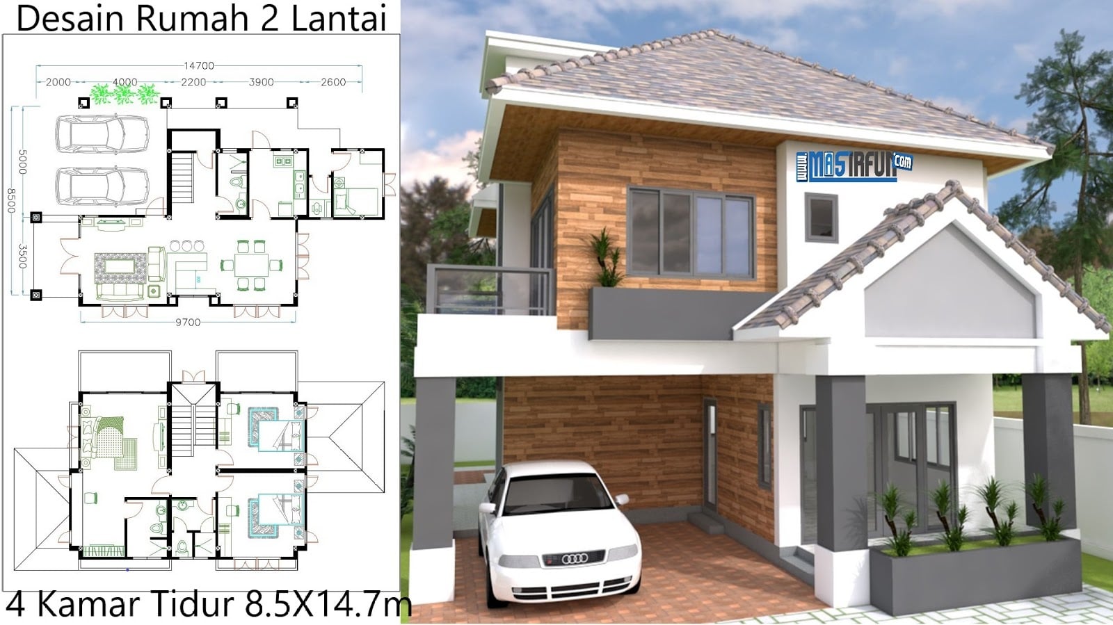 Desain Rumah Minimalis Modern 2 Lantai 4 Kamar Deagam Design