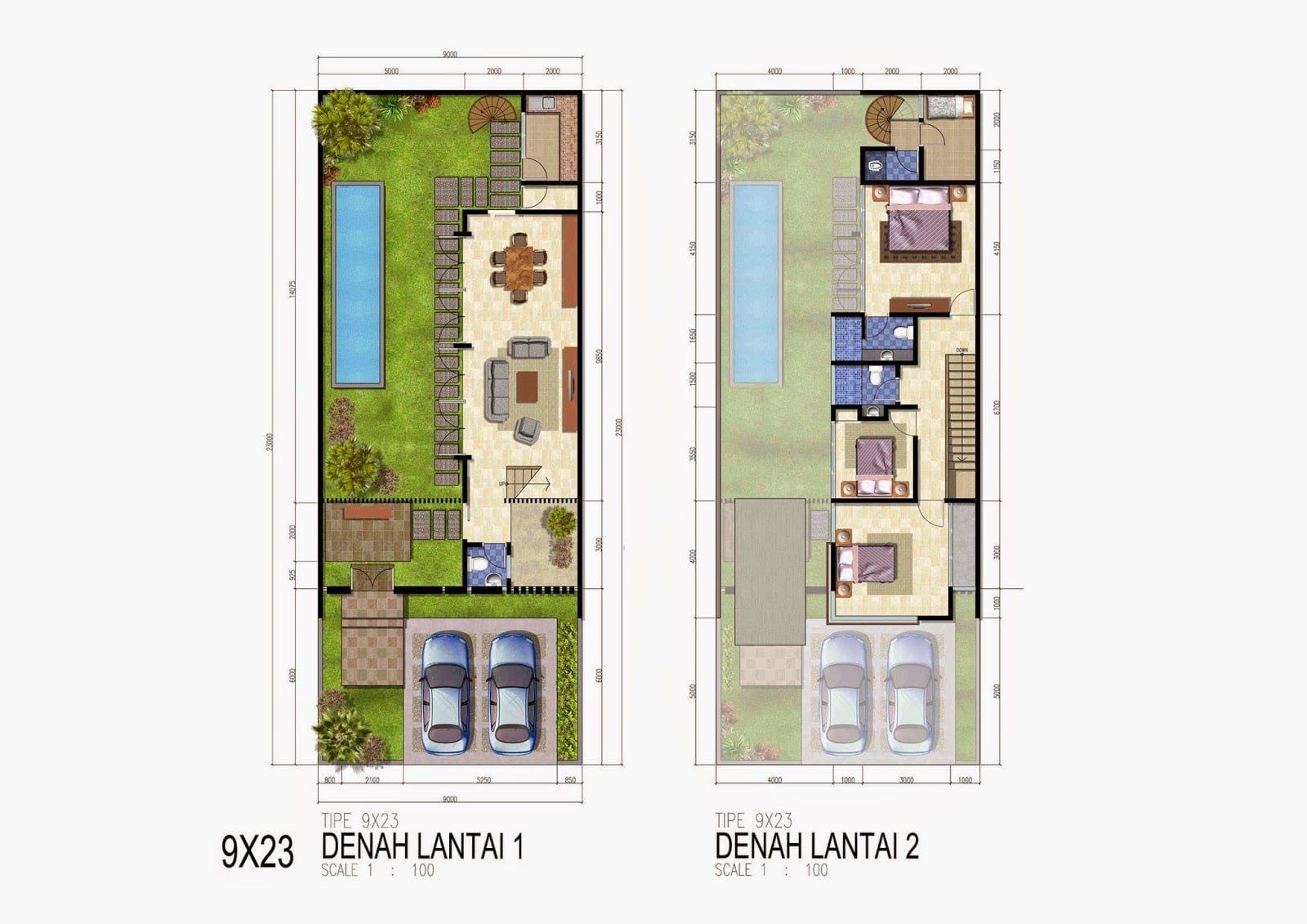 59 Contoh Desain Sketsa Rumah Mewah 2 Lantai Dengan Kolam Renang Yang ...