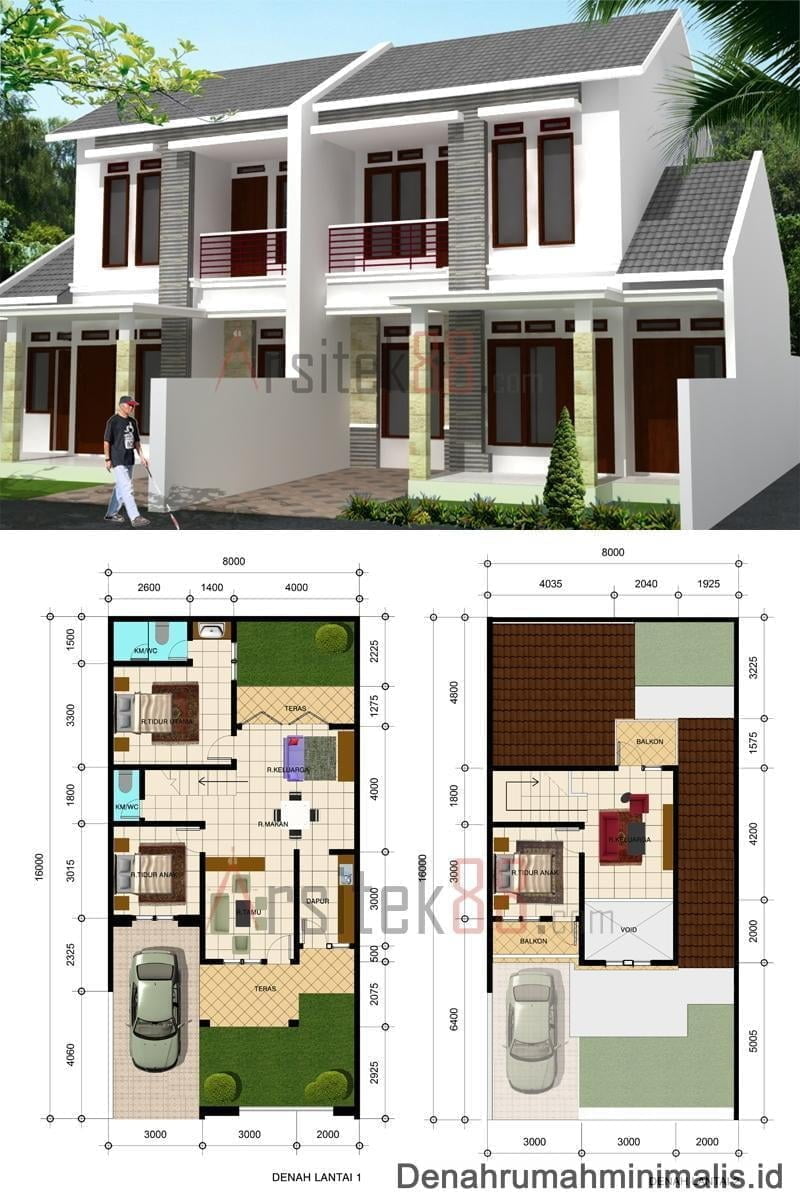 62 Gambar Desain Rumah Minimalis 2 Lantai Ukuran 8X12 Istimewa Banget Deagam Design