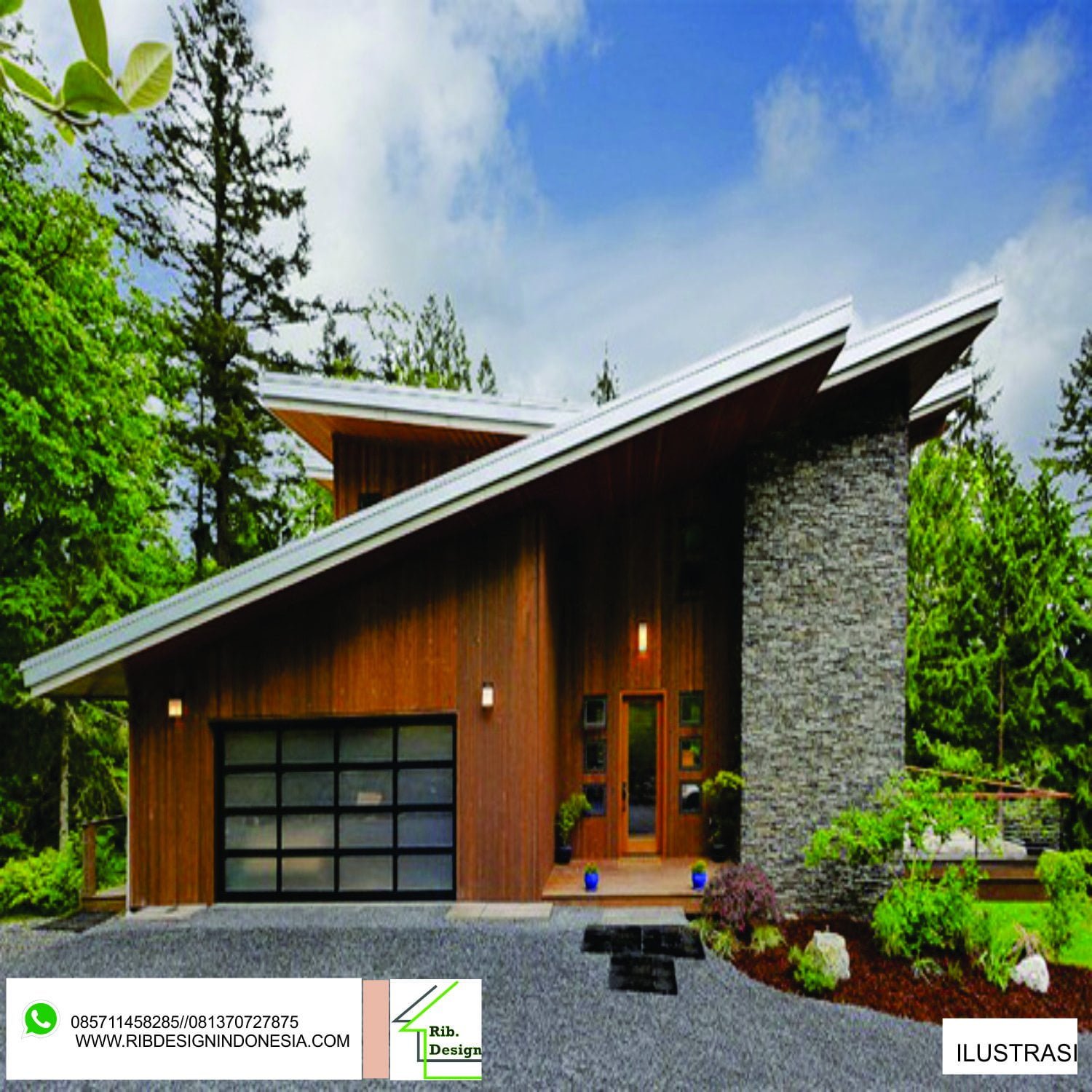 28 Model rumah tingkat minimalis atap miring