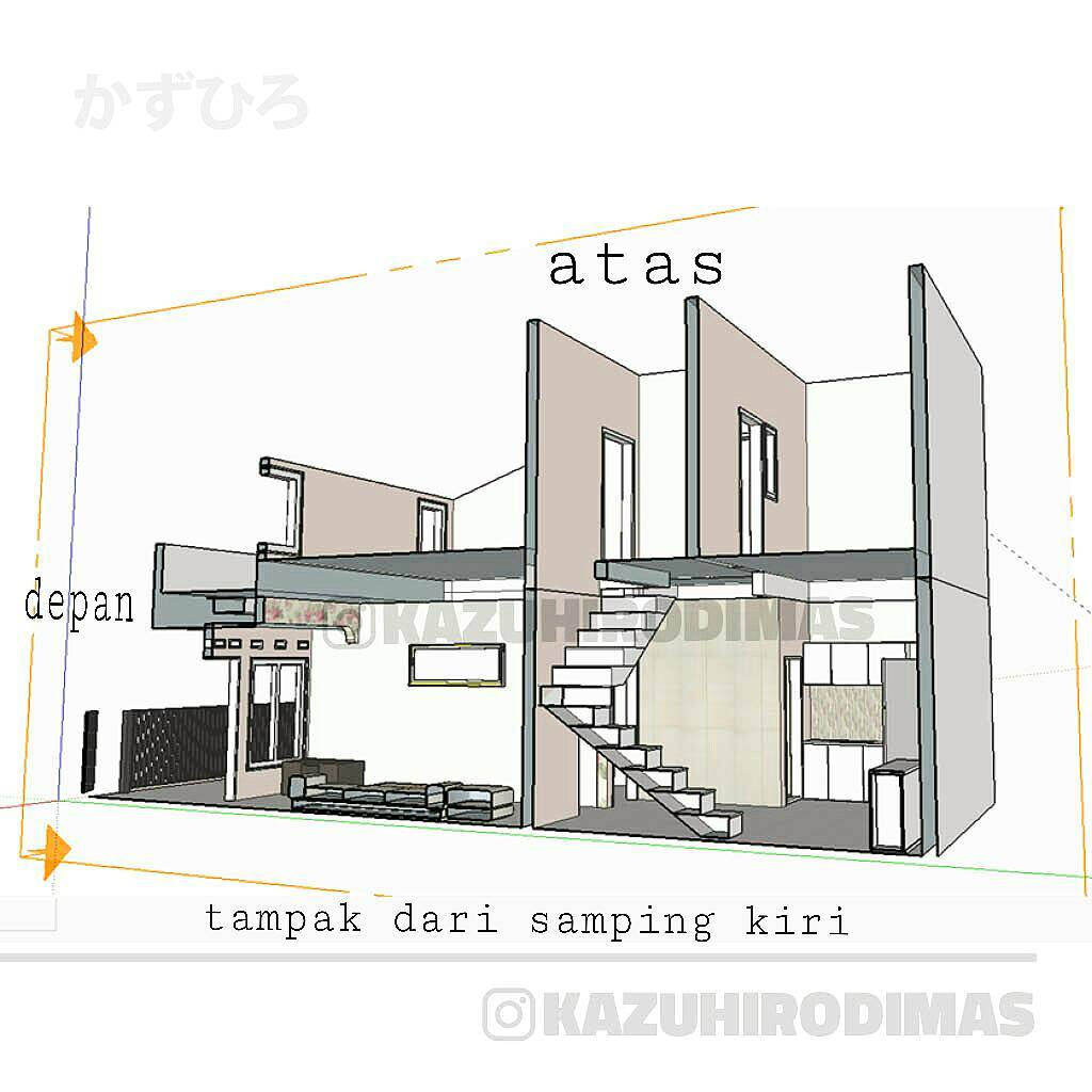  72  Ide Desain Rumah  Minimalis  2  Lantai  Luas  Tanah  60M2 