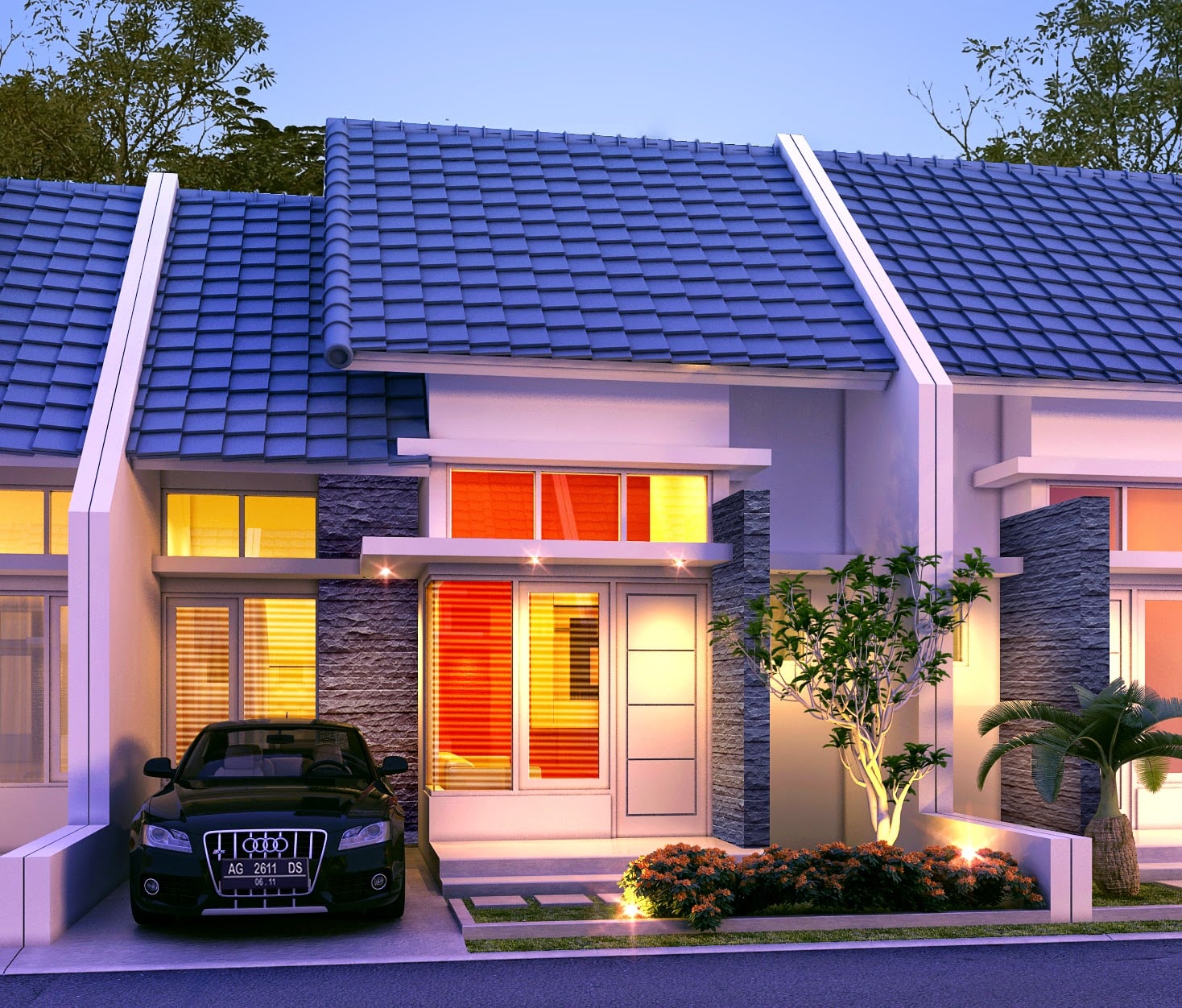 Desain Atap Rumah Warna Biru - Deagam Design