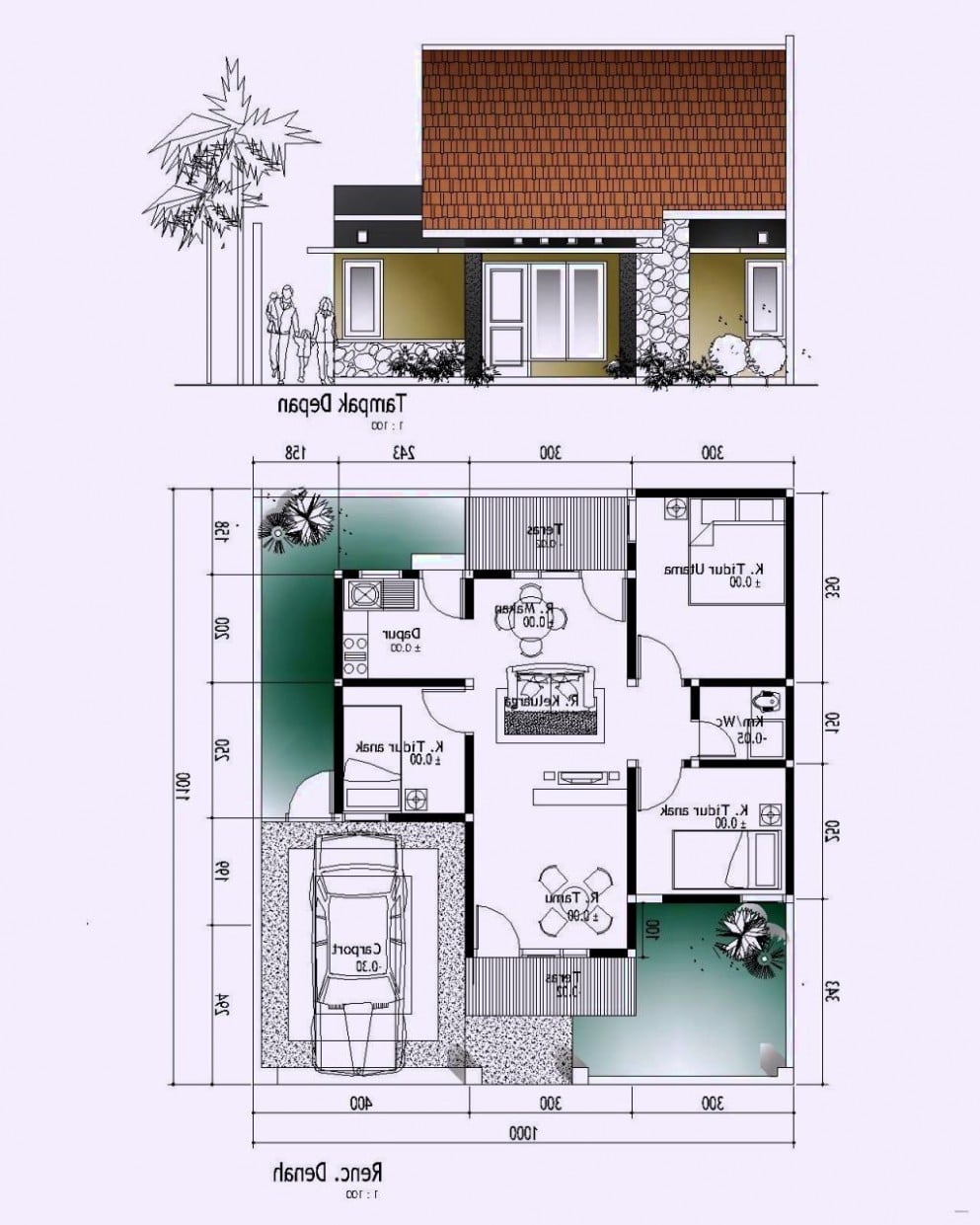 Desain Rumah 7x8 Deagam Design