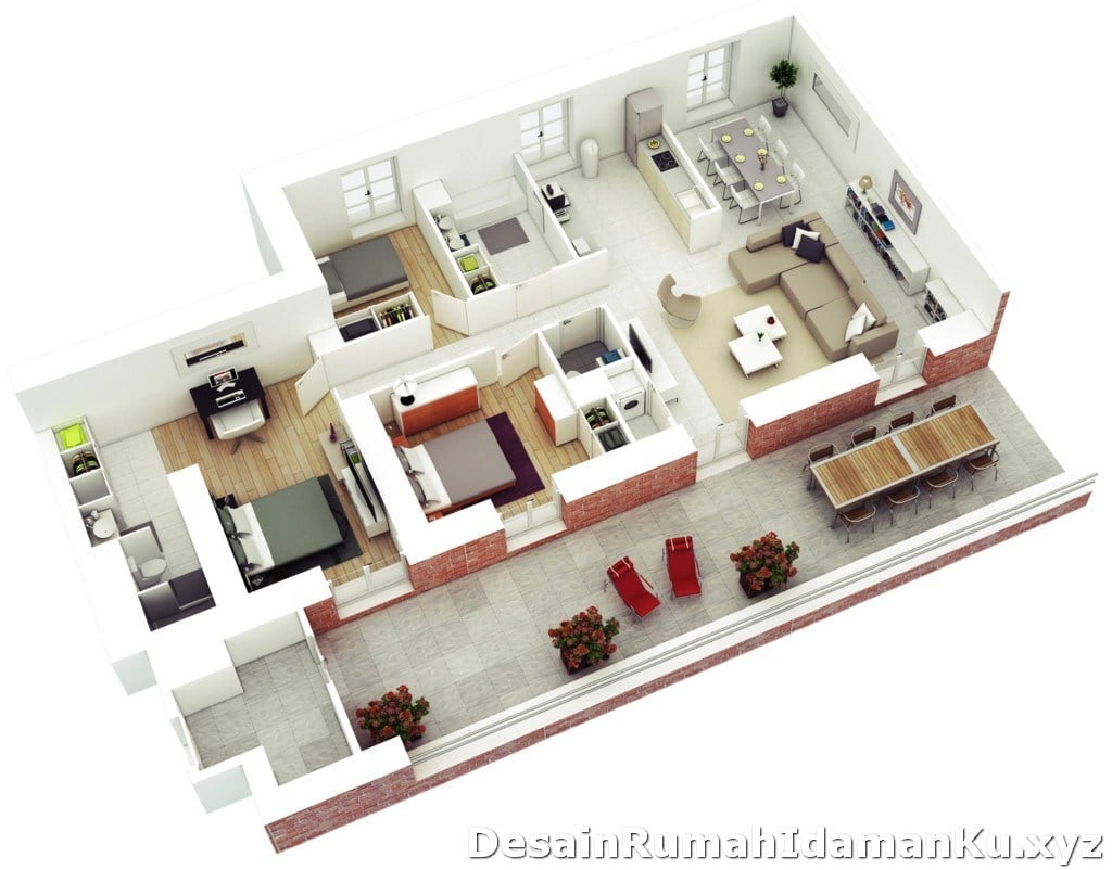 83 Trend Desain Rumah Minimalis Modern 1 Lantai 3 Kamar 3D Terpopuler Yang Harus Kamu Tahu