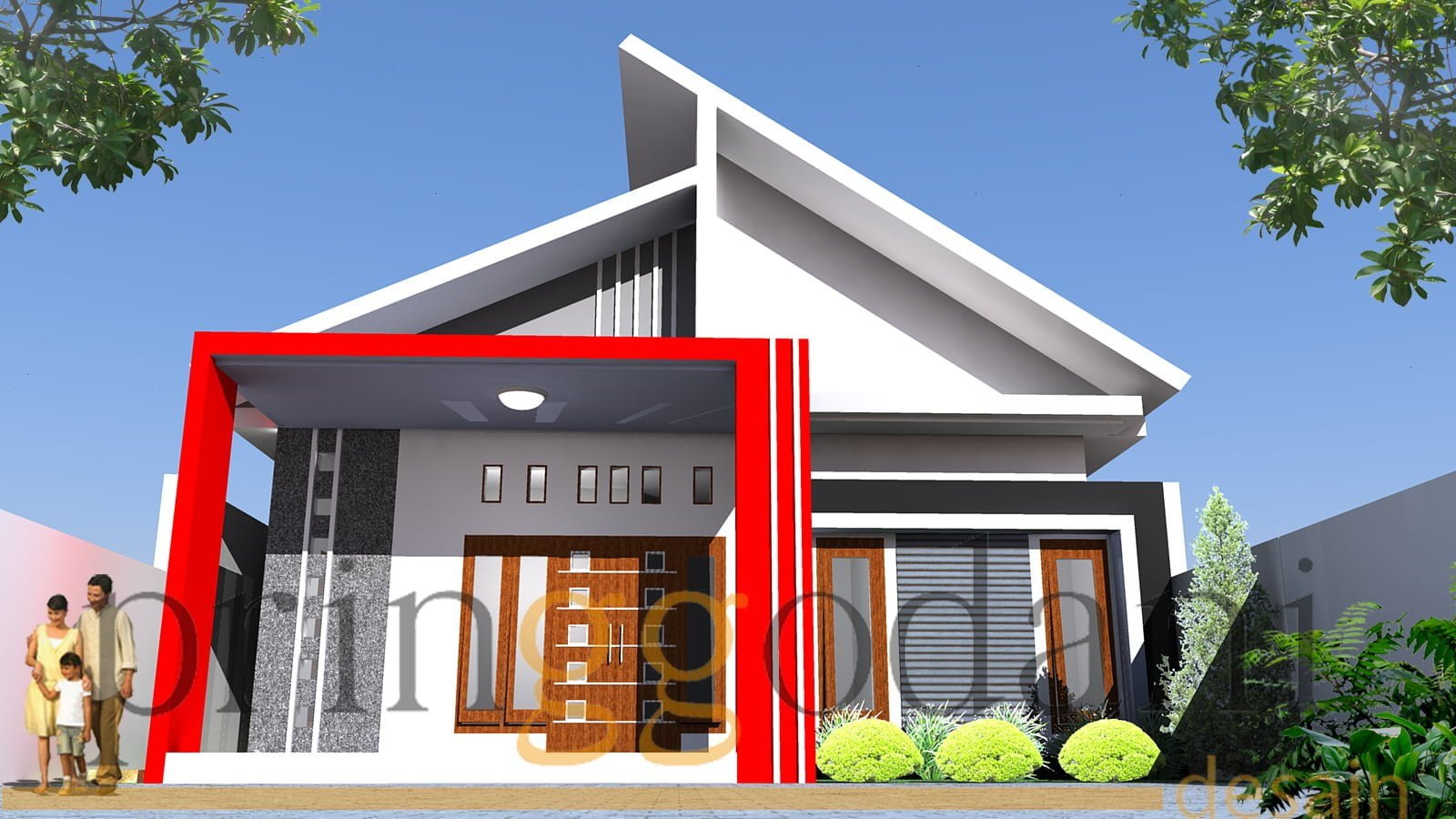 Desain Rumah Minimalis Warna Merah Deagam Design