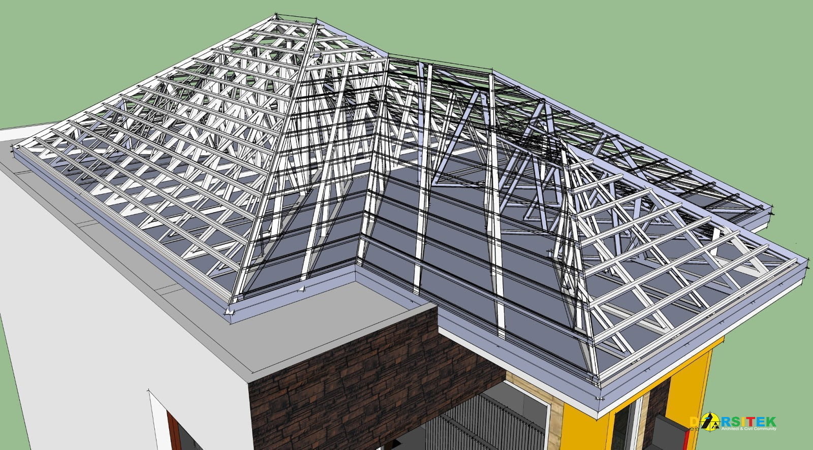 91 Gambar Desain Rangka Atap Rumah Istimewa Banget Deagam Design