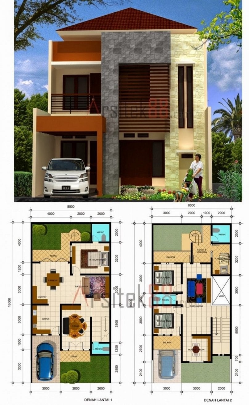 98 Arsitektur Desain Bentuk Rumah Minimalis Modern 2 Lantai