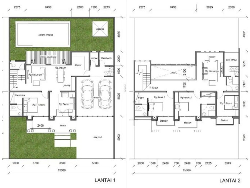 99 Ragam Desain Denah Rumah Mewah 2 Lantai Modern Dengan Kolam Renang Paling Banyak di Cari